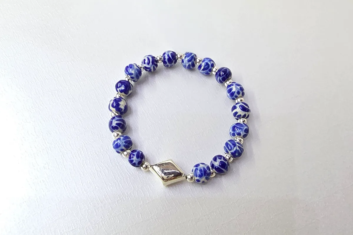 Pulsera Rombo en Plata .925 y Talavera Poblana
